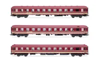 Euro-Express, set di 3 carrozze cuccette, composto da 1 x Bcm243 + 1 x Bcm246 + 1 x Bvcmz, livrea viola, ep. V-VI