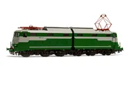 FS, electric locomotive E 646 013 first series, verde magnolia / grigio nebbia livery, high FS logotype on the cabins, pantographs type 42U, period III-IV