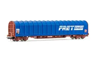 SNCF, wagon bâché à 4 essieux Rils, livrée bleu "Fret", ép. V