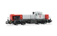 DB Cargo, locomotiva diesel-elettrica Vossloh DE 18, livrea rosso/grigio, ep. VI
