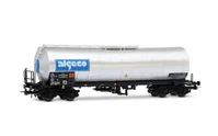 SNCF, wagon-citerne à 4 essieux « Algeco », livrée chrome/argent
