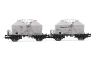 DB, 2-unit pack of 2-axle silo wagon Ucs, grey livery "Höchst", ep. IV