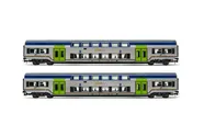 FS Trenitalia, 2-unit set of Vivalto intermediate coaches, DPR livery, new "Vivalto" logo, period VI