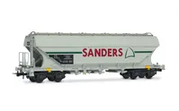 SNCF, 2-unit set of 4-axle flat-sided silo wagons "SANDERS", in grey livery, ep. V