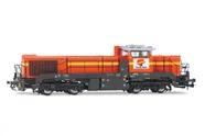 COLAS RAIL, locomotive diesel Vossloh DE 18, livrée orange/jaune, ép. VI