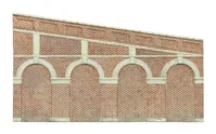 High Stepped Arched Retaining Walls x 2 (Red Brick)