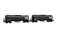 SNCF, 2-unit pack of 4-axle isolated tank wagon TOTAL France, black livery