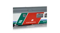 FS, set of 4 Gran Confort Coach 85 88 series in XMPR livery with restaurant coach 87 series with ribbed roof with second logo type, period Vb