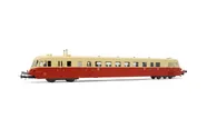 SNCF, autorail diesel ABJ 2, livreé rouge/beige avec toit beige, ép. III