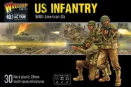 US Infantry American GIs 1:56 WWII Military Wargaming Figures Plastic Model Kit