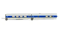 RENFE, 2-unit pack Talgo 200, 1st class + bar coach, white and blue livery with yellow stripe, ep. V