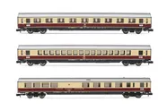 DB, 3-unit pack coaches "TEE Bavaria" (Apm121, Avm111 & ARDm106), red/beige livery, period IV (70's)