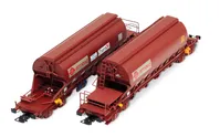 F-ERSA, 2-unit set of 4-axle hopper wagons Taoos, brown livery, "Ermewa/Chemoil", ep. VI
