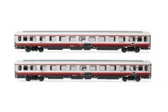 FS, 2-unit pack passenger coaches type UIC-Z renovated (progetto 901/300) in "FRECCIABIANCA"-livery, contains two 2nd class coaches, period VI