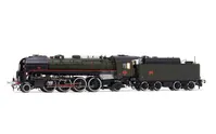 Locomotive à vapeur 141 R 1244, tender fuel grande capacité, livrée verte/noire avec roues blanches, ép. V, avec décodeur sonore