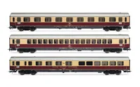DB, 3-tlg. Set Reisezugwagen „TEE Bavaria" in rot/beiger Lackierung, bestehend aus 1 x Apmz, 1 x Avmz, 1 x ARDm, Ep. IV