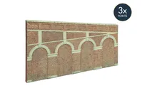 High Stepped Arched Retaining Walls x 2 (Red Brick)