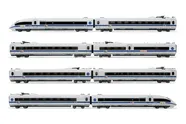 DB AG, 8-tlg. Set, elektrischer Triebzug ICE 4601 "Europa", in weißer Lackierung mit blauer Streifen Ep. VI