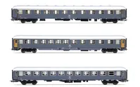 FS, 3-unit pack of Exp 234/235 Remus Roma – Wien, UIC-X '68 couchettes + UIC-X '68 1st class + UIC-X '75 1st/2nd class, grey