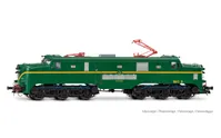 RENFE, locomotora eléctrica 277-023, con pantógrafos monobrazo, decoración verde-amarillo, con decoder de sonido multiprotocolo
