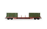 FS, set di 2 carri pianale a 4 assi composto da 1 carro Rgs caricato con 2 container da 20 piedi e 1 carro Rgmms caricato con 2 veicoli militari M113, ep. IV-V
