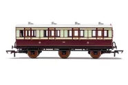 LNWR, 6 Wheel Coach, 1st Class, Fitted Lights, 1889 - Era 2