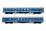 FSF, 2-unit pack of diesel railcars ALn 668 "Freccia Orobica" in light blue/grey livery, motorized unit + dummy, period IV
