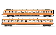 SNCF, autorail diesel RGP II, unité motrice + remorque en version modernisée, livrée orange/argent, ép. IV