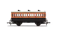 LSWR, 4 Wheel Coach, 3rd Class, Fitted Lights, 302 - Era 2