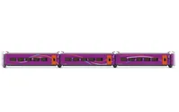 RENFE, set complementario de 3 coches del tren de alta velocidad "AVLO", no. 3/3, decoración violeta, ép. VI