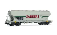 SNCF, 2-unit set of 4-axle flat-sided silo wagons "SANDERS", in grey livery, ep. V