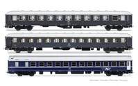 FS, 3-unit pack of Exp 234/235 Remus Roma – Wien, UIC-X '68 couchettes + UIC-X '68 2nd class grey + WLABm MU '73 TEN