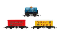 Hornby 'Retro' Wagons, three pack, Crawfords Biscuits, Seccotine Tanker, Colman’s Mustard