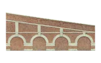 Mid Stepped Arched Retaining Walls x2 (Red Brick)