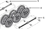 Loco wheel set, Tornado Locomotive Wheel Set (R3060)