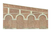 High Stepped Arched Retaining Walls x 2 (Red Brick)