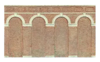 High Level Arched Retaining Walls x 2 (Red Brick)