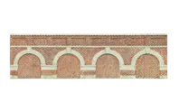 Low Level Arched Retaining Walls x2 (Red Brick)