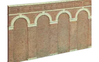 High Level Arched Retaining Walls x 2 (Red Brick)