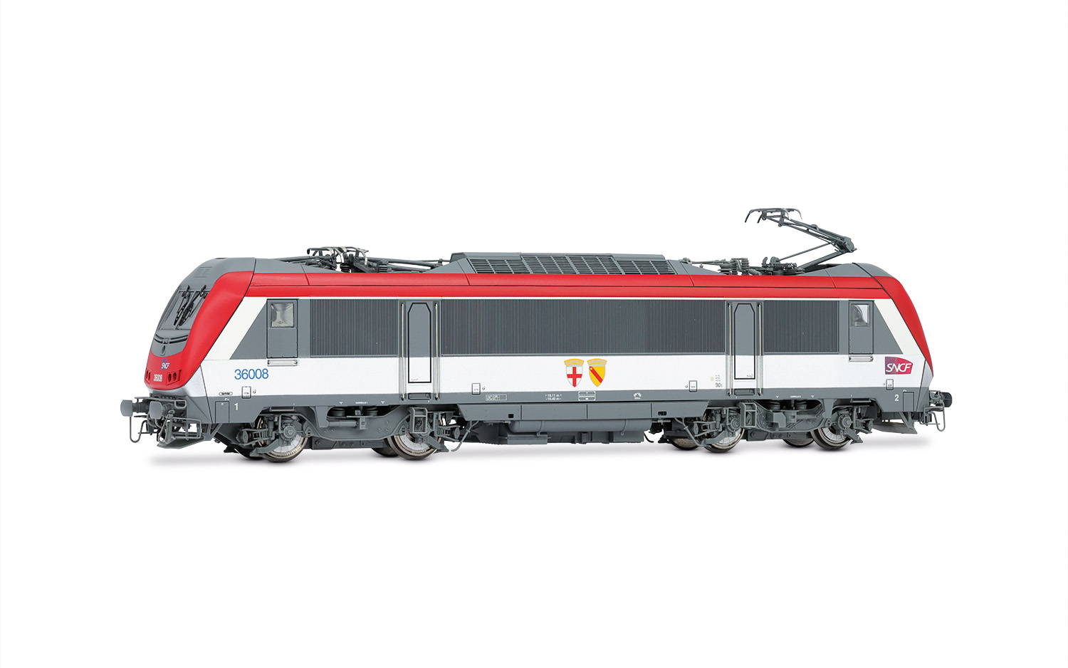 HO] : Locomotive électrique BB 36008, livrée rouge, logo
