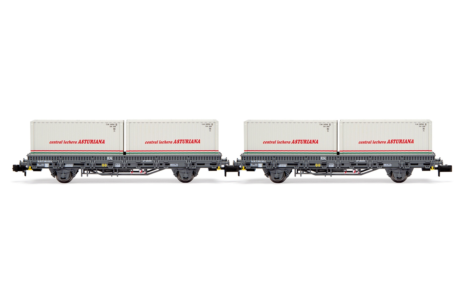 HN6421 Arnold (N 1:160) RENFE, 2-unit set 2-axle flatwagon, grey 