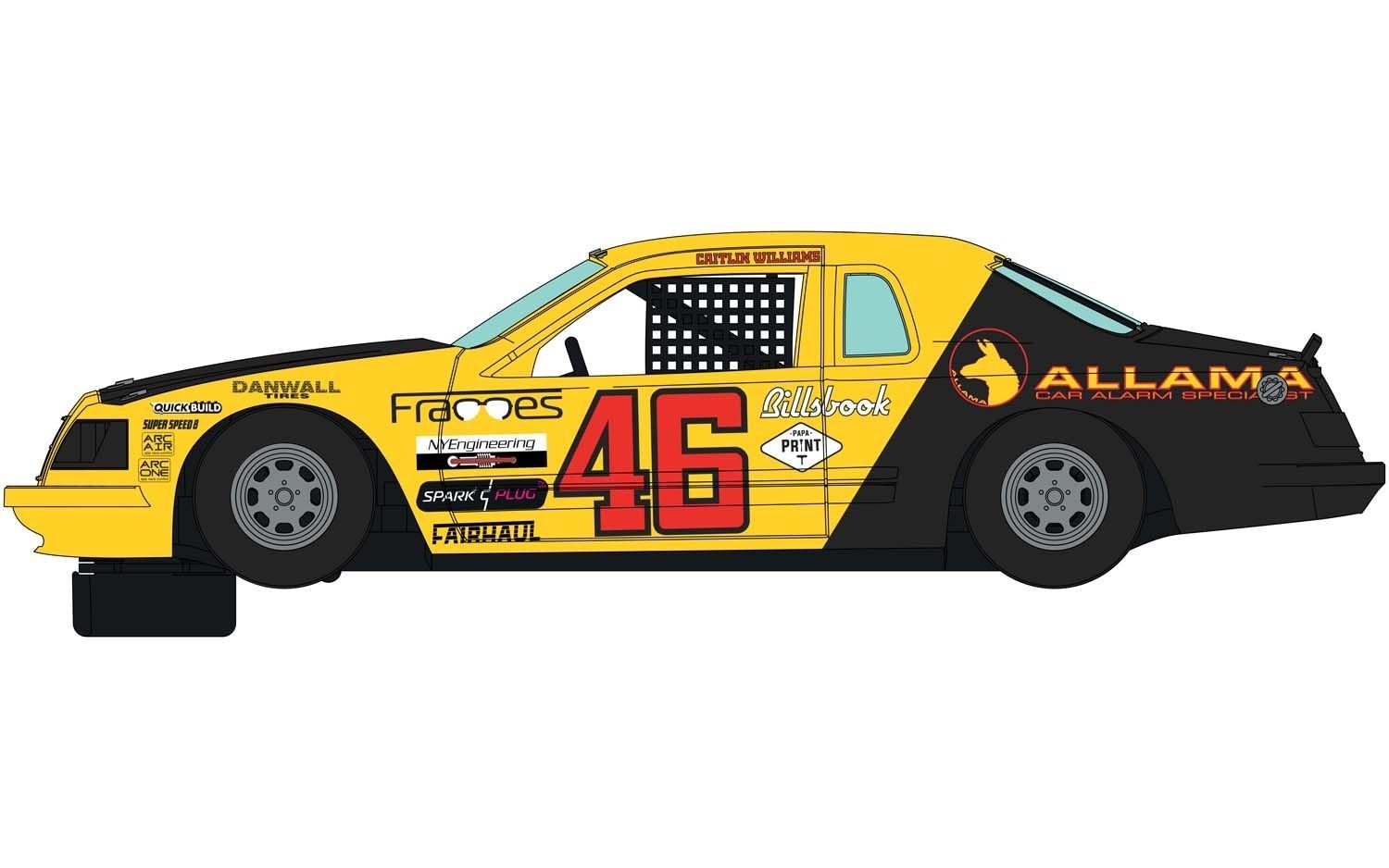 C4088 Scalextric | Ford Thunderbird - Yellow & Black No.46