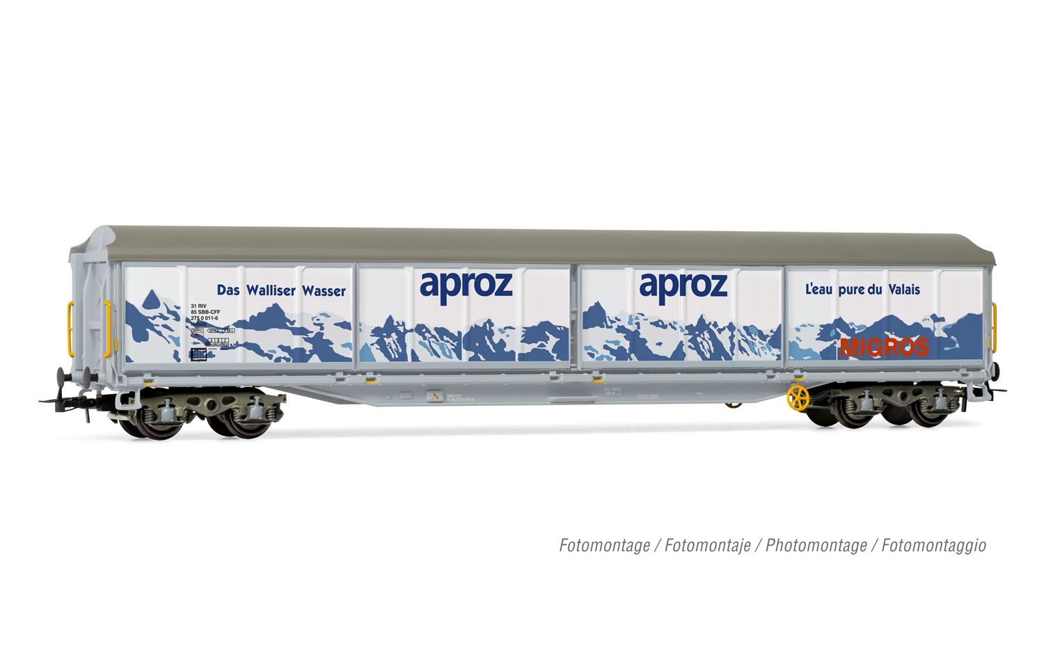 SBB, 4-achs. Schiebewandwagen Habils, „Aproz", Ep. V