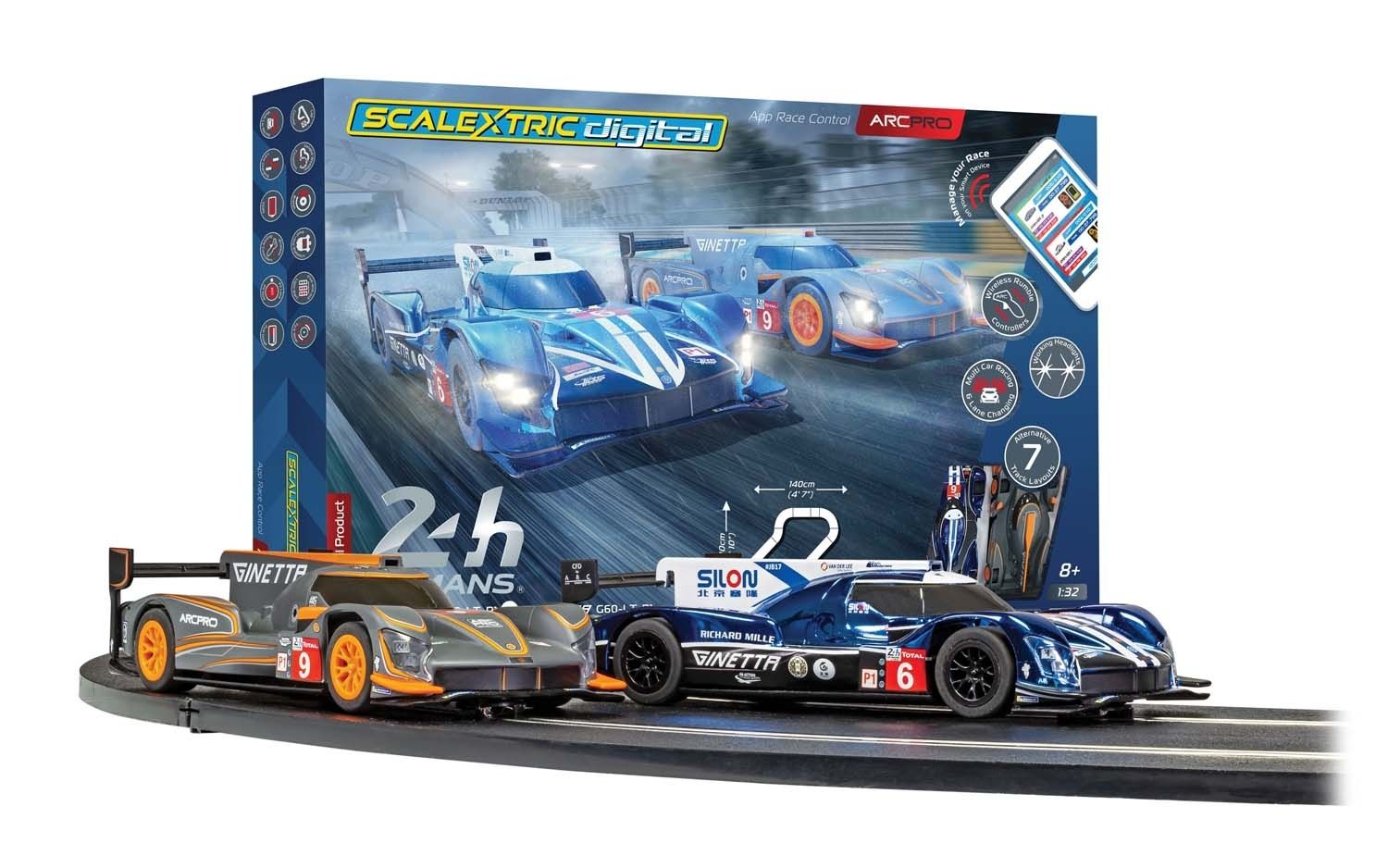 Scalextric Sport 1:32 Figure-Of-Eight Layout Set + Le Mans Ginetta Cars  DIGITAL