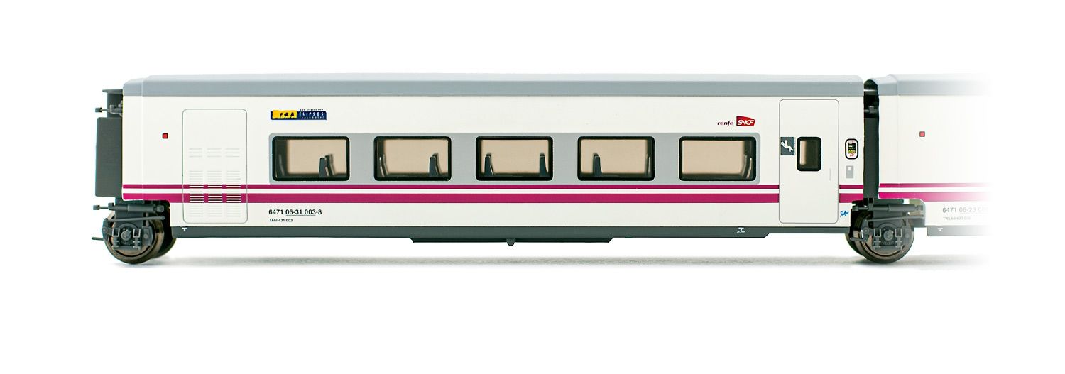 E3364 Electrotren (H0 1:87) RENFE/SNCF, coach of Talgo вЂњElipsosвЂќ TW6I.  period V-VI