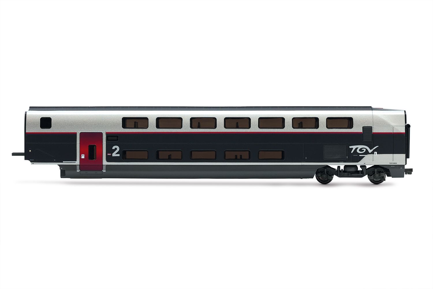 HJ2451S TGV Duplex Carmillon, 4-unit pack with loco, dummy loco and 2 end  coaches, ep. VI, with DCC sound decoder