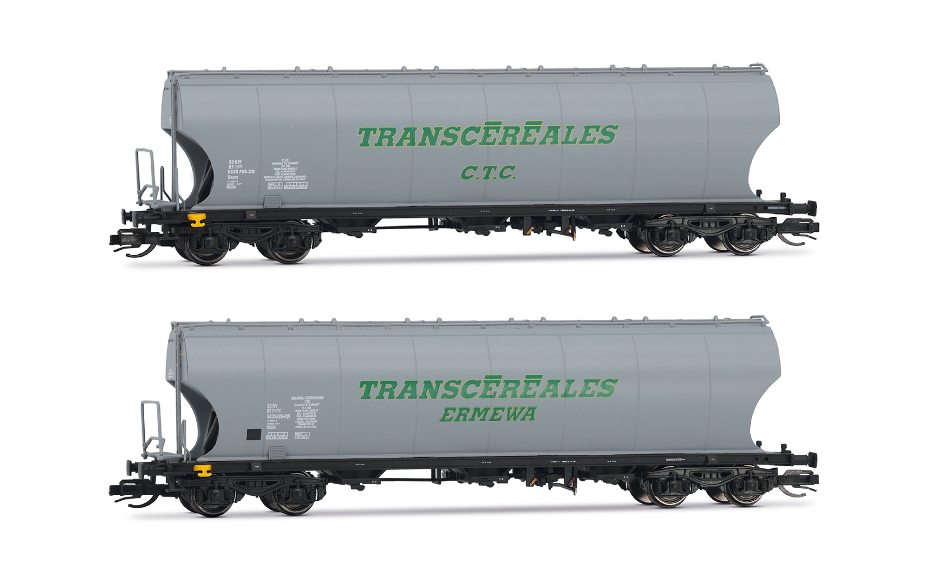 F-SOCO, 2-unit pack cereal 4-axle hopper wagons “Transcéréales”, period V