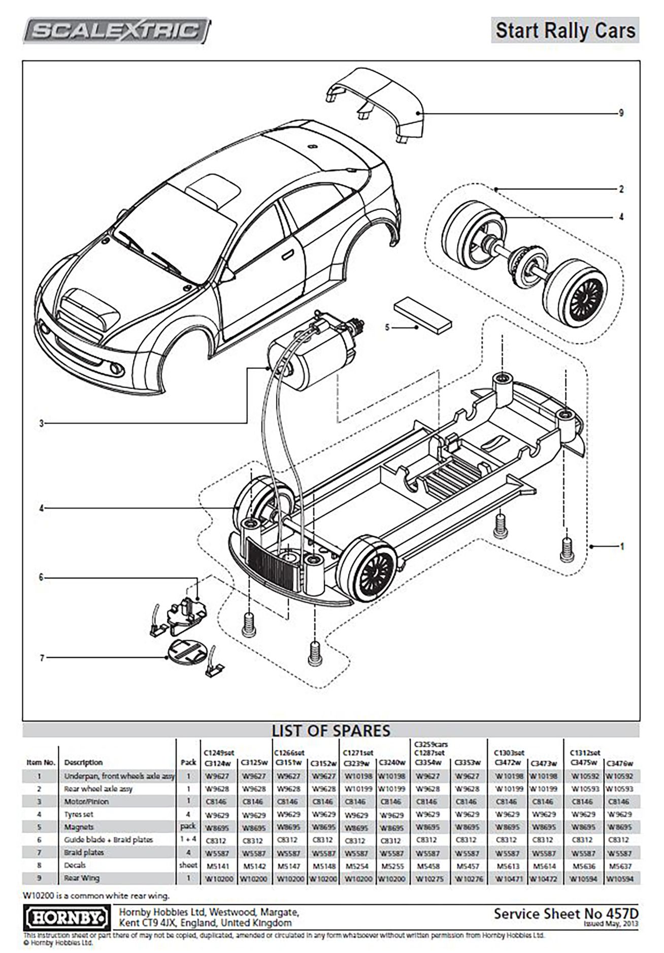 rear axle assy, Start Rally Car Rear Wheel Axle Assembly (C3239)