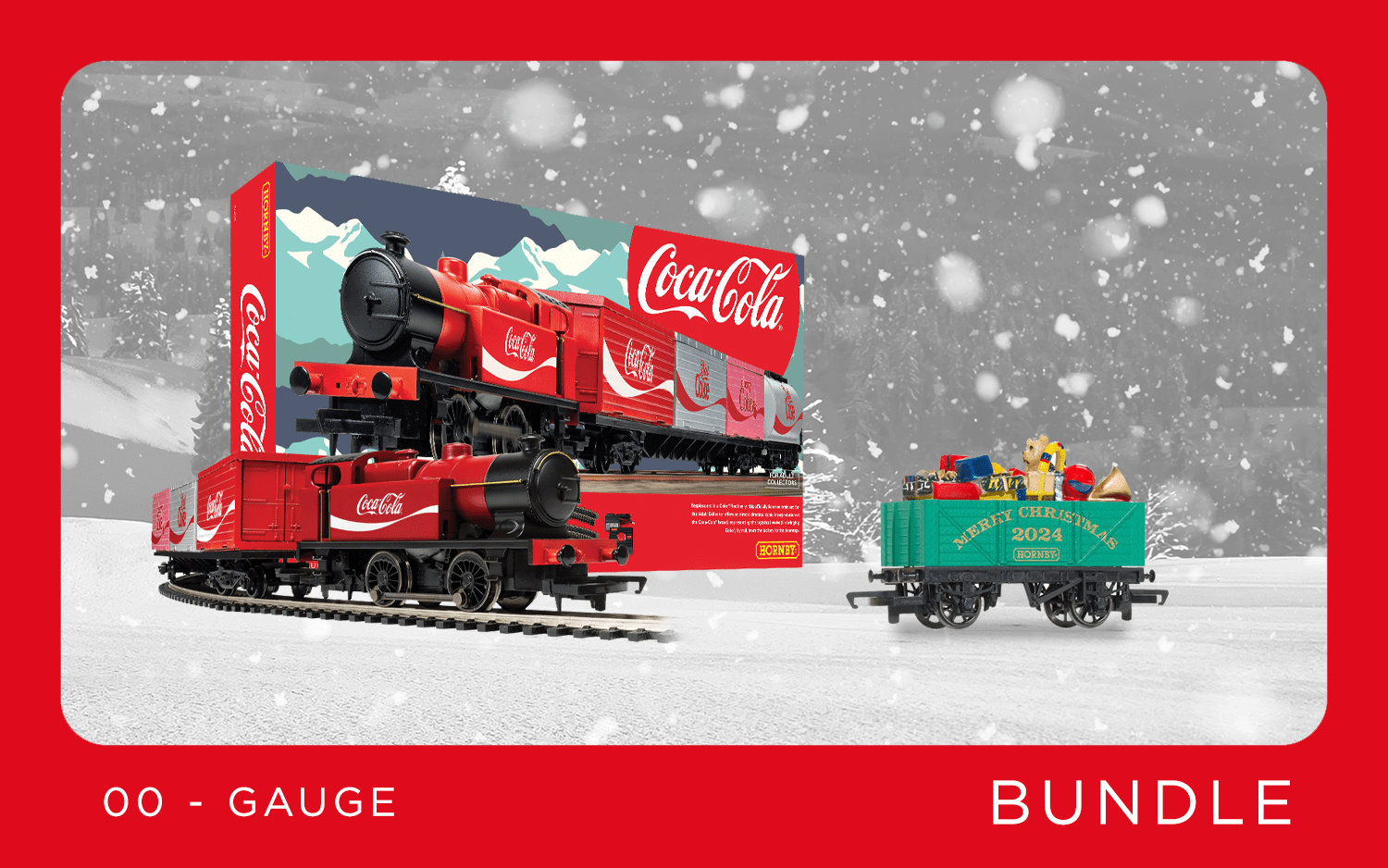 Coca Cola Holidays Are Coming Train Set and Christmas Wagon