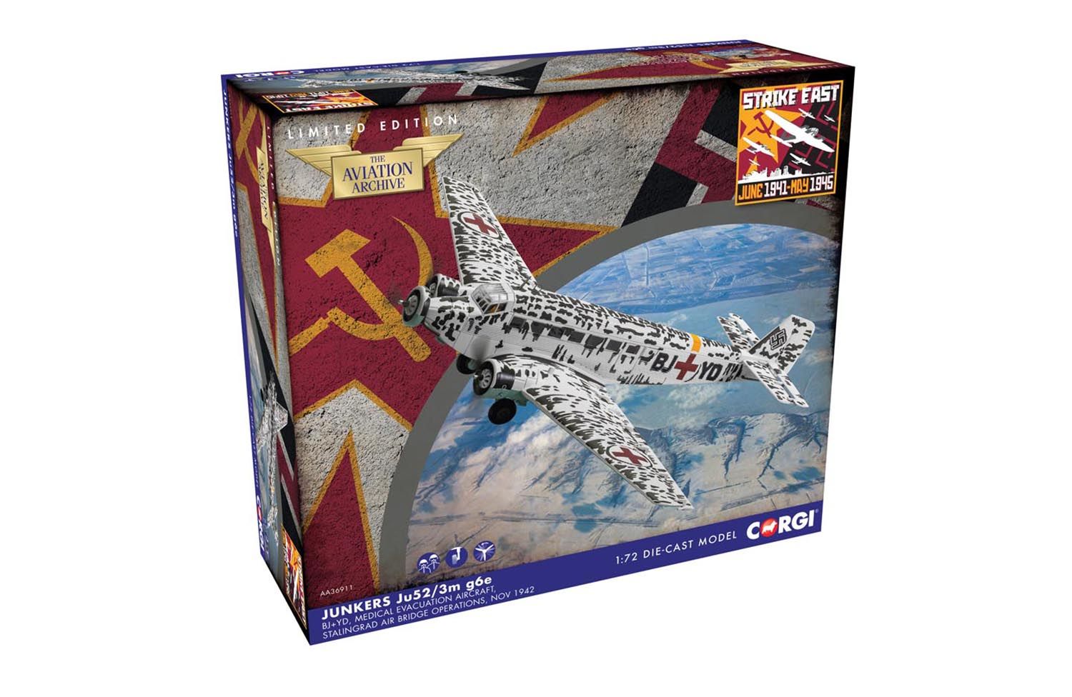 CORGI - 1/72 コーギー corgi ユンカース Ju-52/3M 救急医療搬送機 AA36911 Junkers Ju-52/3M Air Ambulance, Stalingrad Evacuation